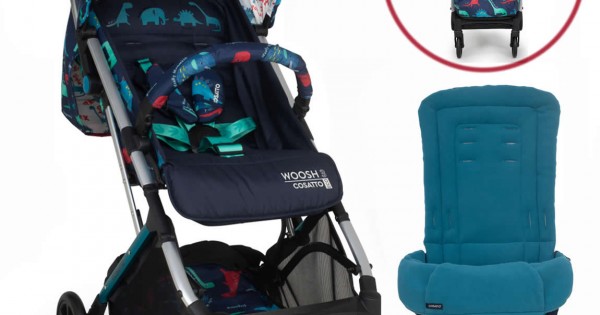 Cosatto Woosh 3 D is for Dino Stroller with Footmuff